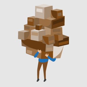 man holding many boxes - Amazon Customer - Automatic Email seller for Amazon seller